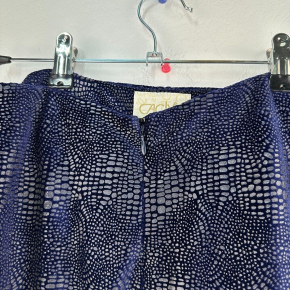 Vintage Cache Pants Womens 2 Blue Ombre Snakeskin Texture Stretch NWT Zip Back - Picture 3 of 10